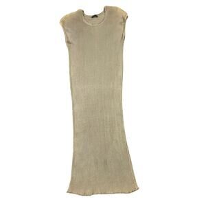 Joseph Essentials Gold Metallic Knit BodyCon‎ Dress Sleeveless Size S/M Stretchy